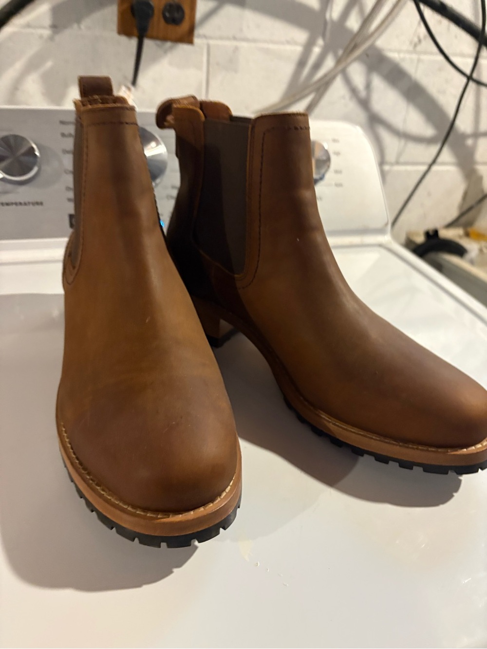 Brown Leather Chelsea Ankle Booties - Classic Pull-On Style